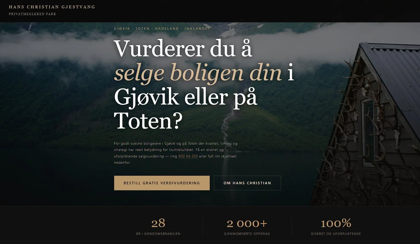 AI-landingsside for HC Gjestvang - Gj&oslash;vik og Toten